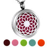 Stainless Steel Perfume Box Necklace Ornament Round Lotus Hollow Aromatherapy Essential Oil Pendant